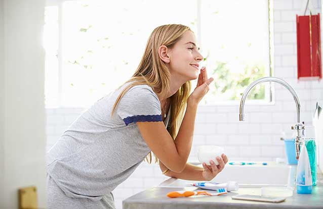 woman taking care of skin in Fremont