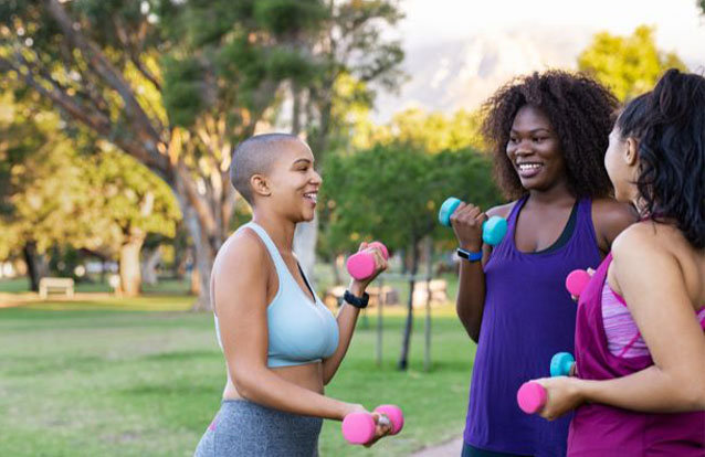 three girls doing basic exercises in Fremont